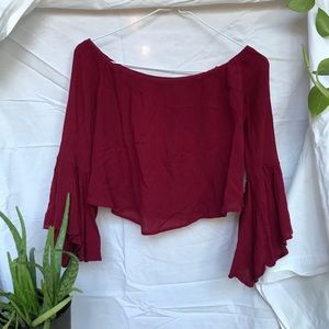 Burgundy off the shoulder top